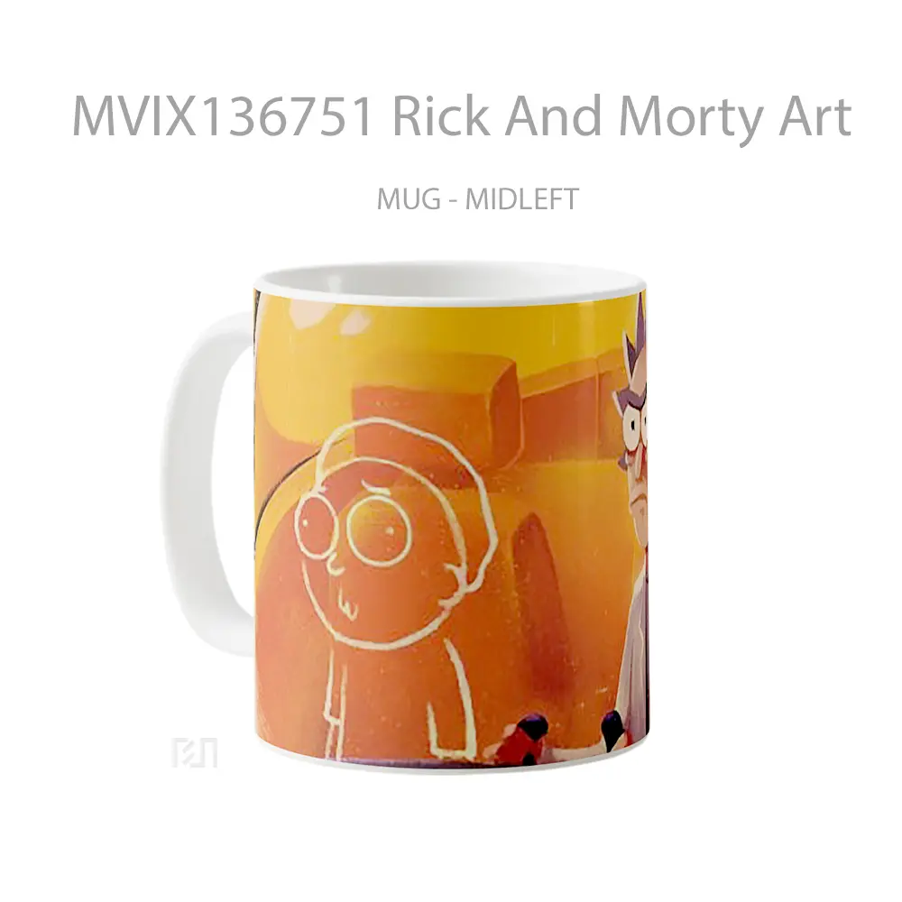 Mug Rick And Morty Art Gelas Kartun - All-side / Desain