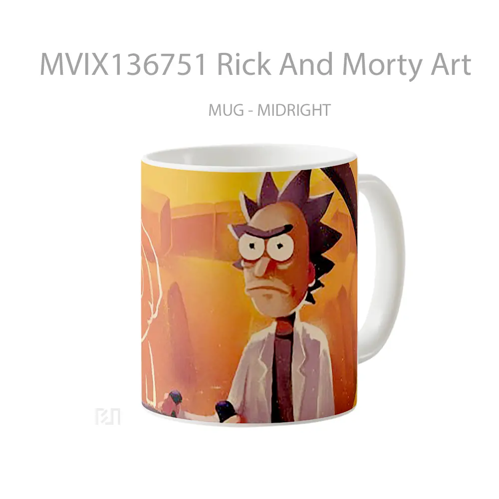 Mug Rick And Morty Art Gelas Kartun - All-side / Desain
