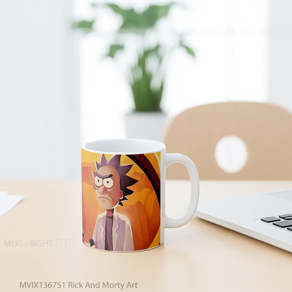 Mug Rick And Morty Art Gelas Kartun - All-side / Desain