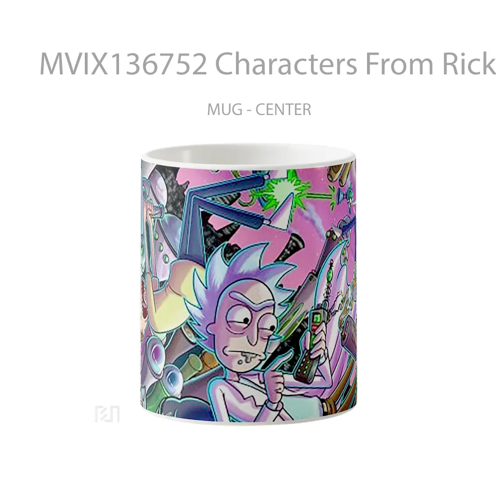 Mug Characters From Rick And Morty In Battle Gelas Kartun