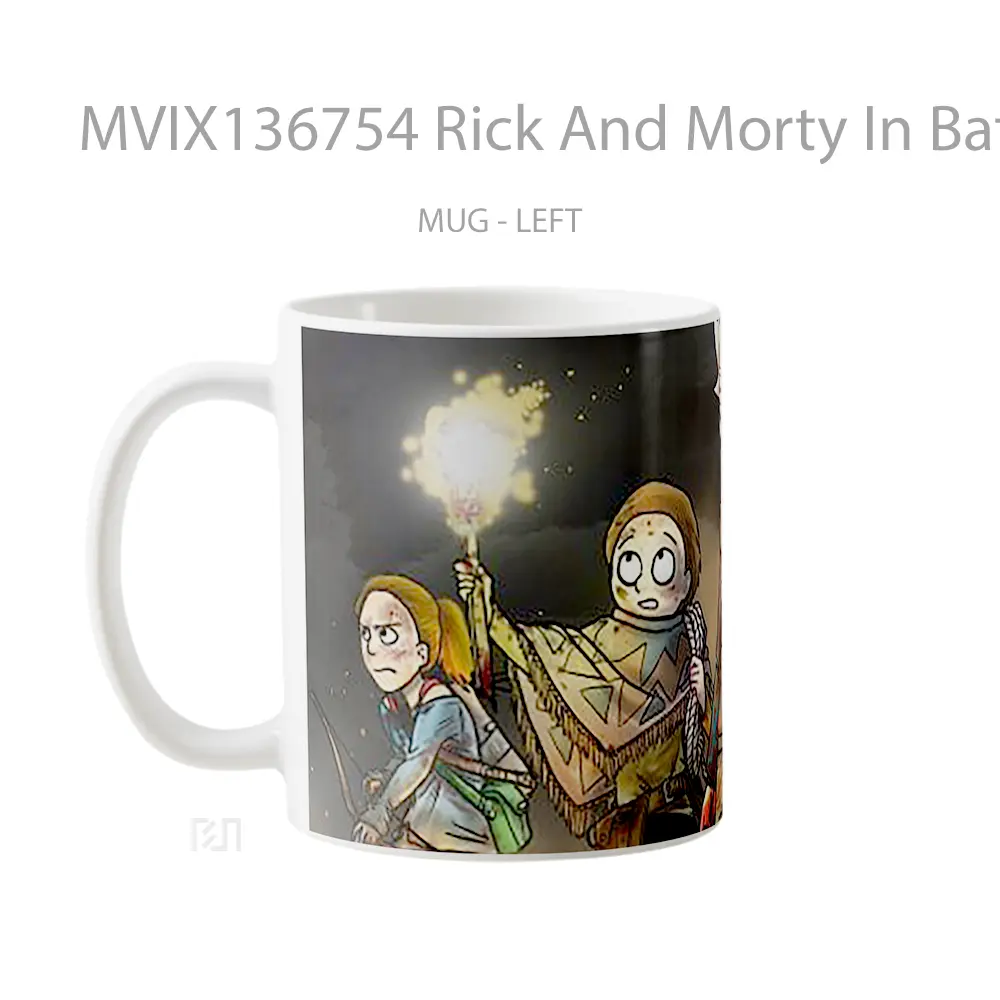 Mug Rick And Morty In Battle Gelas Kartun - All-side / Desain