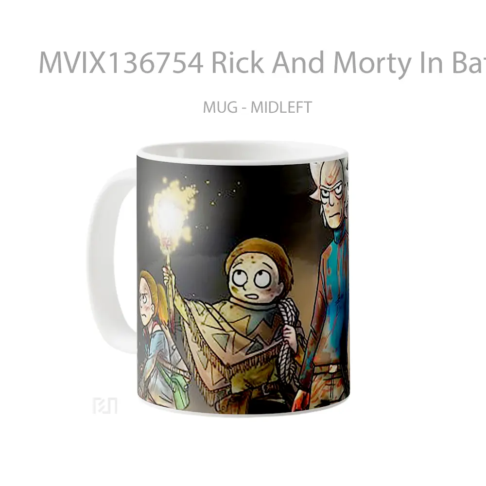 Mug Rick And Morty In Battle Gelas Kartun - All-side / Desain
