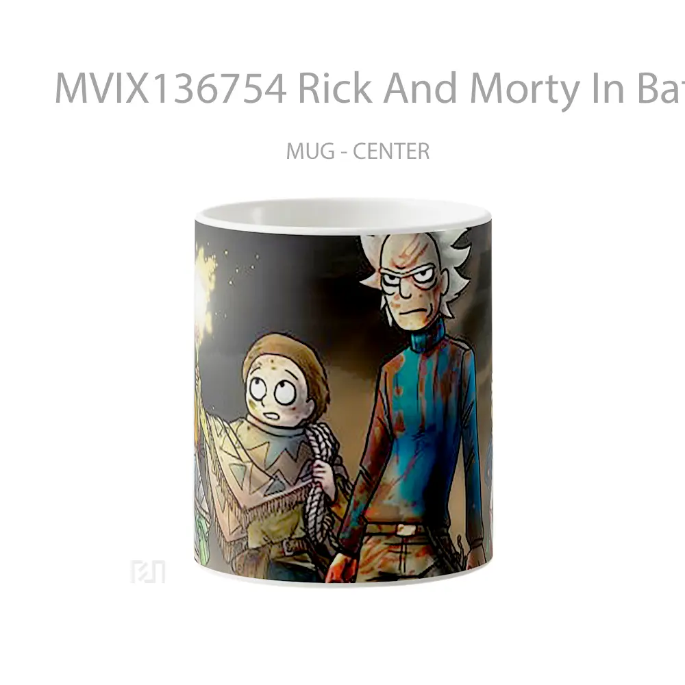Mug Rick And Morty In Battle Gelas Kartun