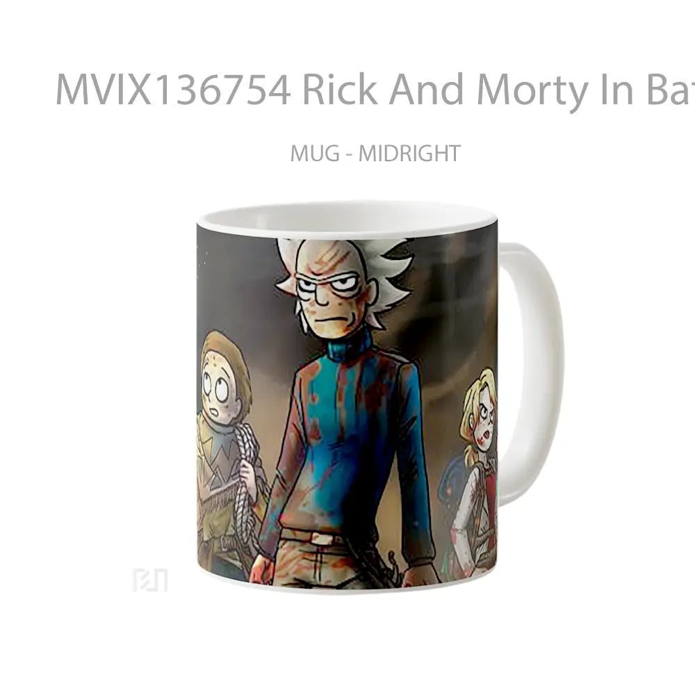 Mug Rick And Morty In Battle Gelas Kartun - All-side / Desain