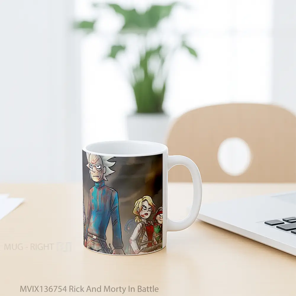 Mug Rick And Morty In Battle Gelas Kartun - All-side / Desain