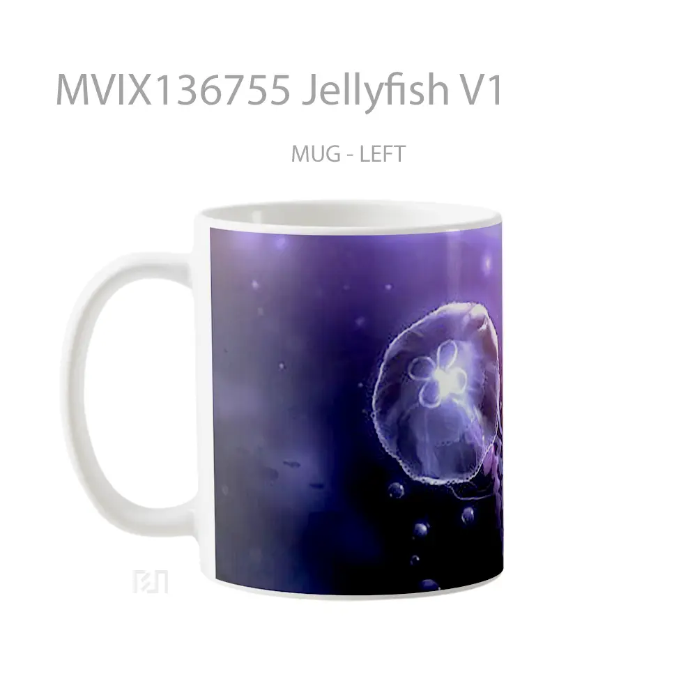 Mug Jellyfish V1 Gelas Keramik Unik - All-side / Desain