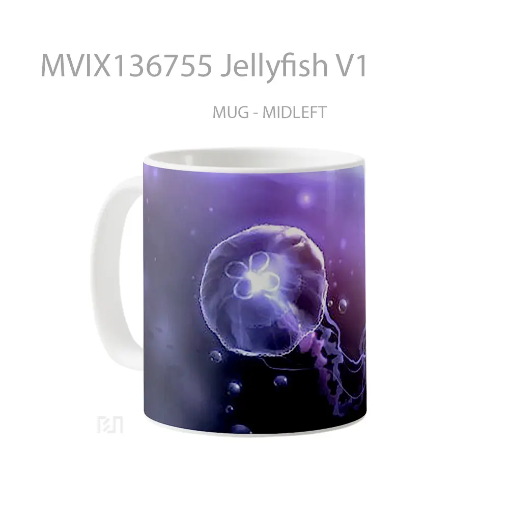 Mug Jellyfish V1 Gelas Keramik Unik - All-side / Desain