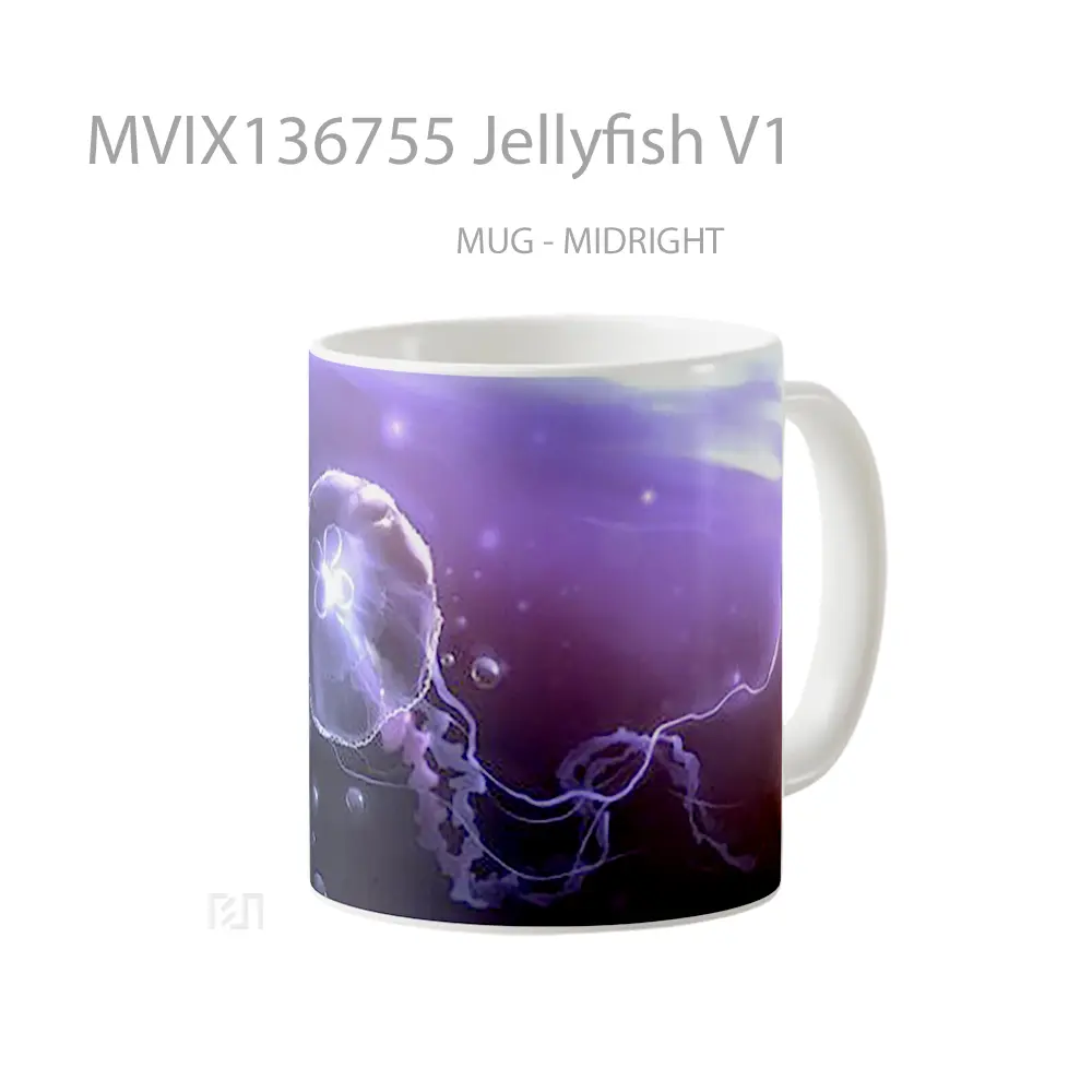 Mug Jellyfish V1 Gelas Keramik Unik - All-side / Desain