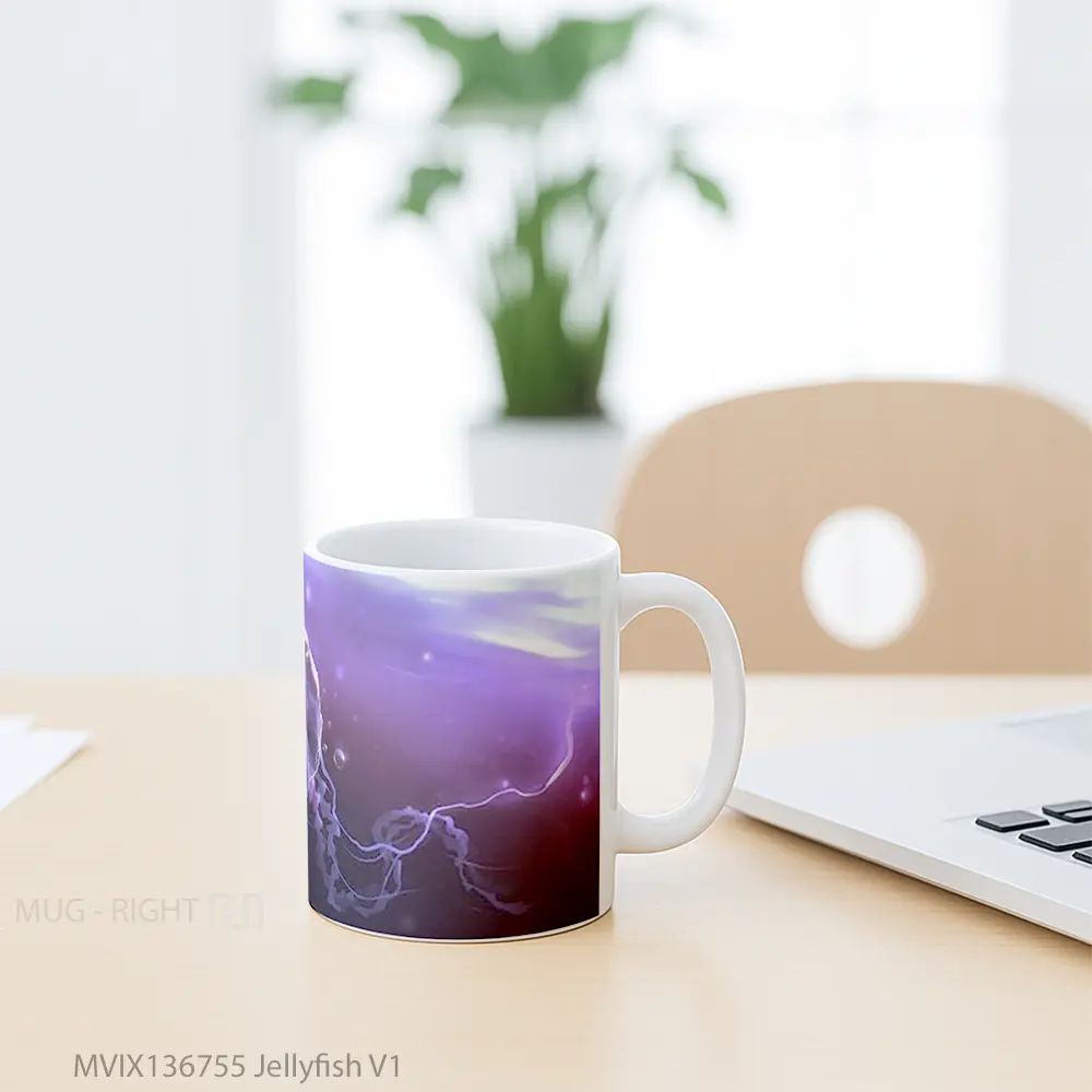 Mug Jellyfish V1 Gelas Keramik Unik - All-side / Desain