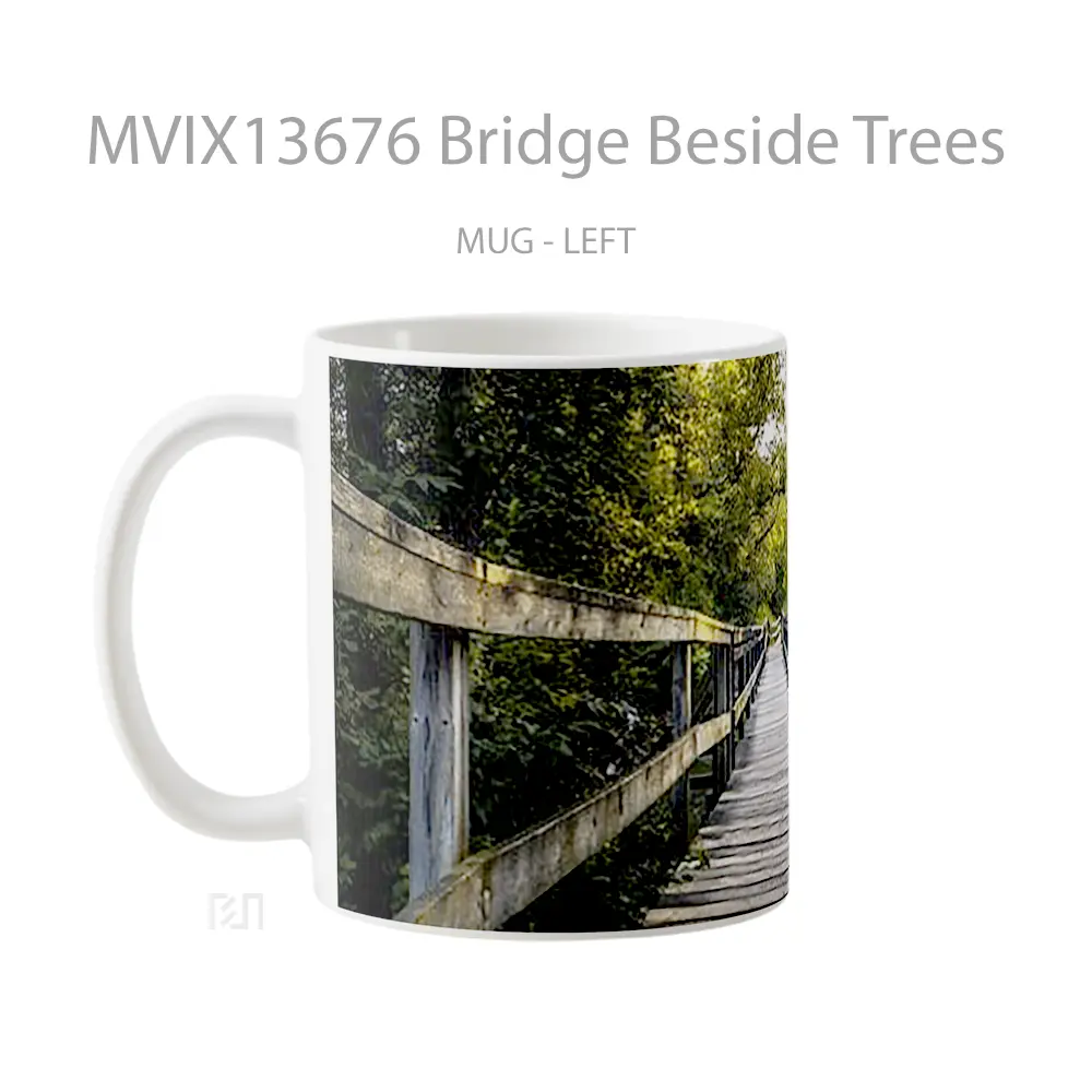 Mug Bridge Beside Trees Gelas Pemandangan Alam - All-side / Desain