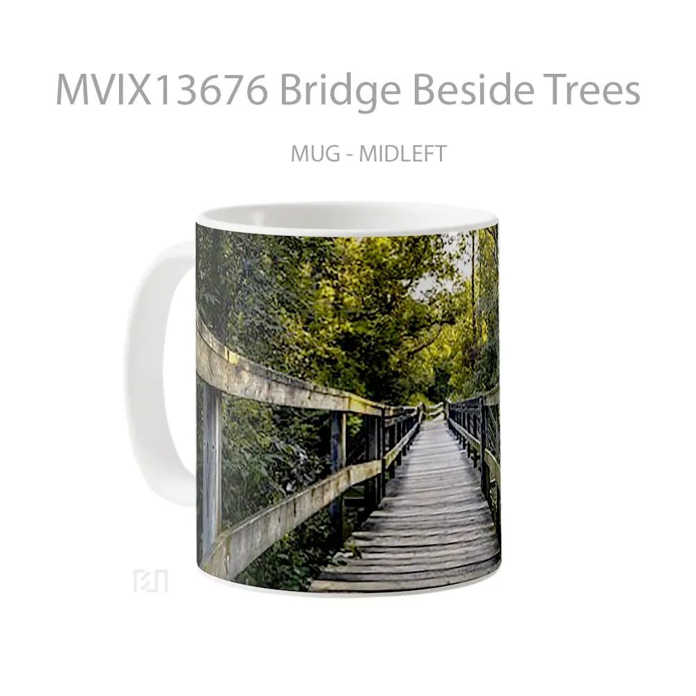 Mug Bridge Beside Trees Gelas Pemandangan Alam - All-side / Desain