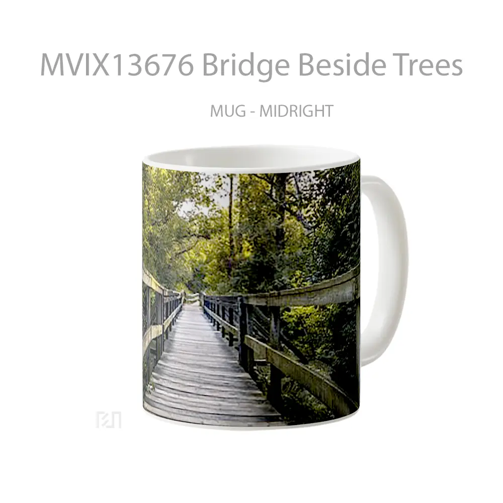 Mug Bridge Beside Trees Gelas Pemandangan Alam - All-side / Desain