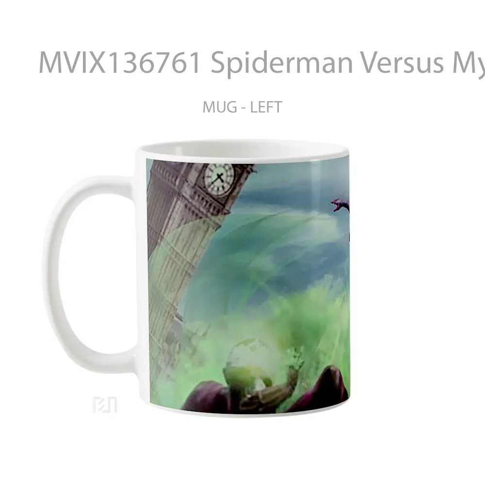 Mug Spiderman Versus Mysterio Gelas Superhero - All-side / Desain