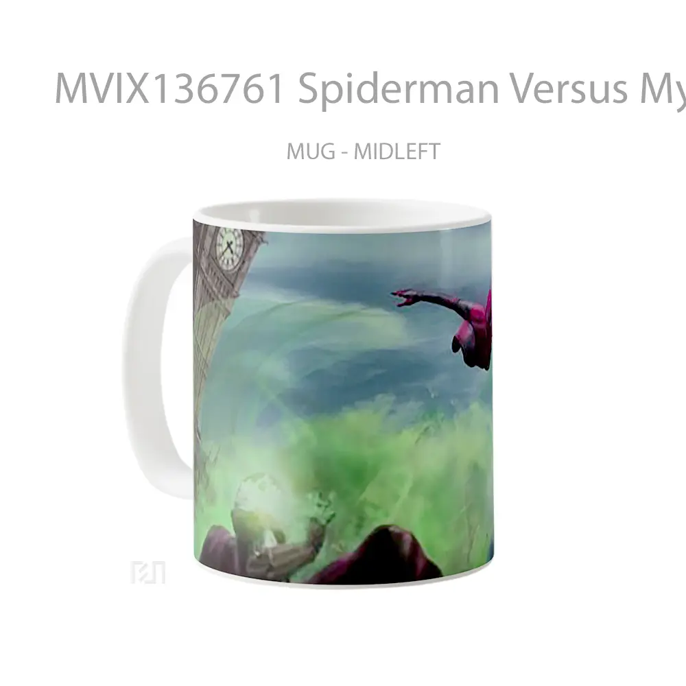 Mug Spiderman Versus Mysterio Gelas Superhero - All-side / Desain