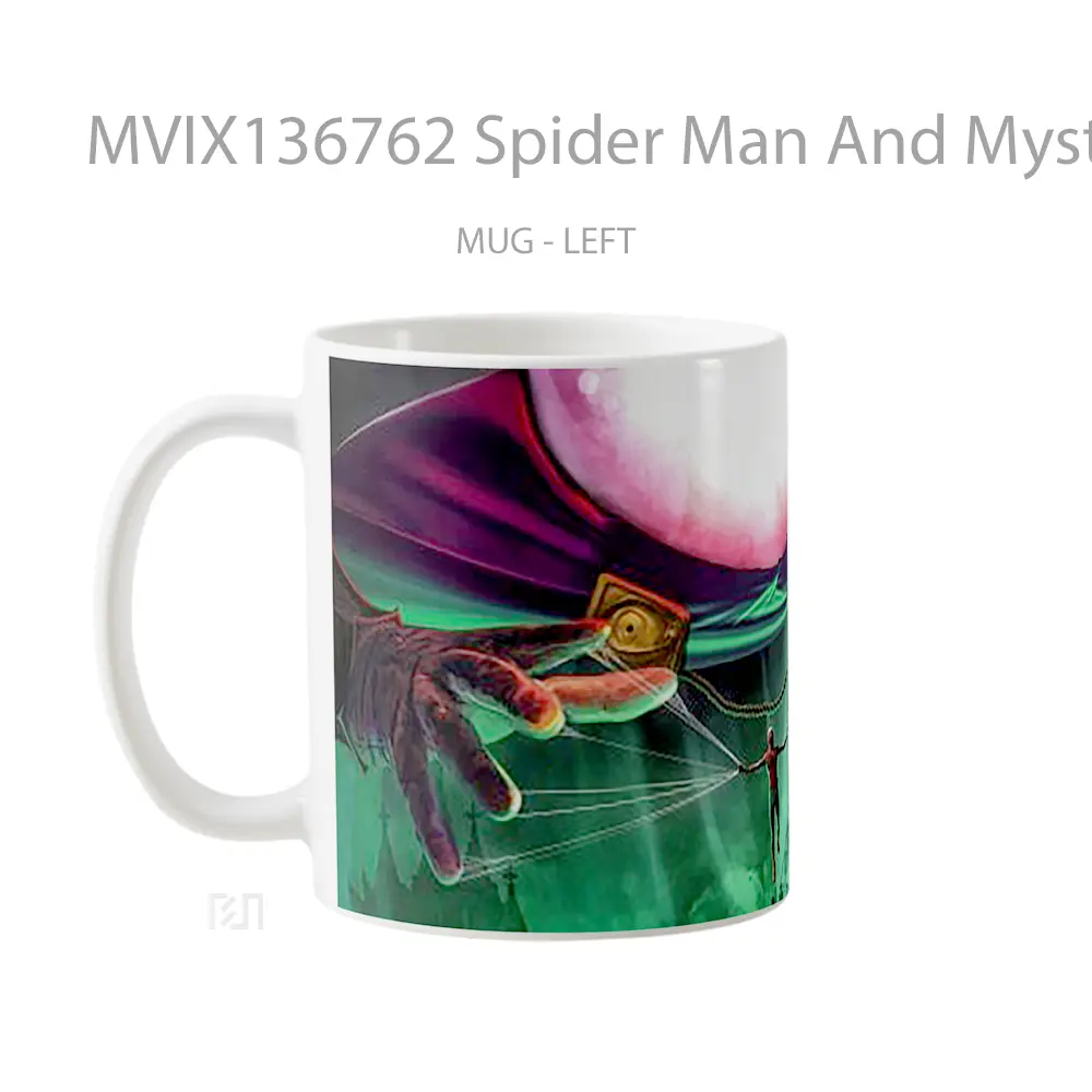 Mug Spider Man And Mysterio V2 Gelas Superhero - All-side / Desain