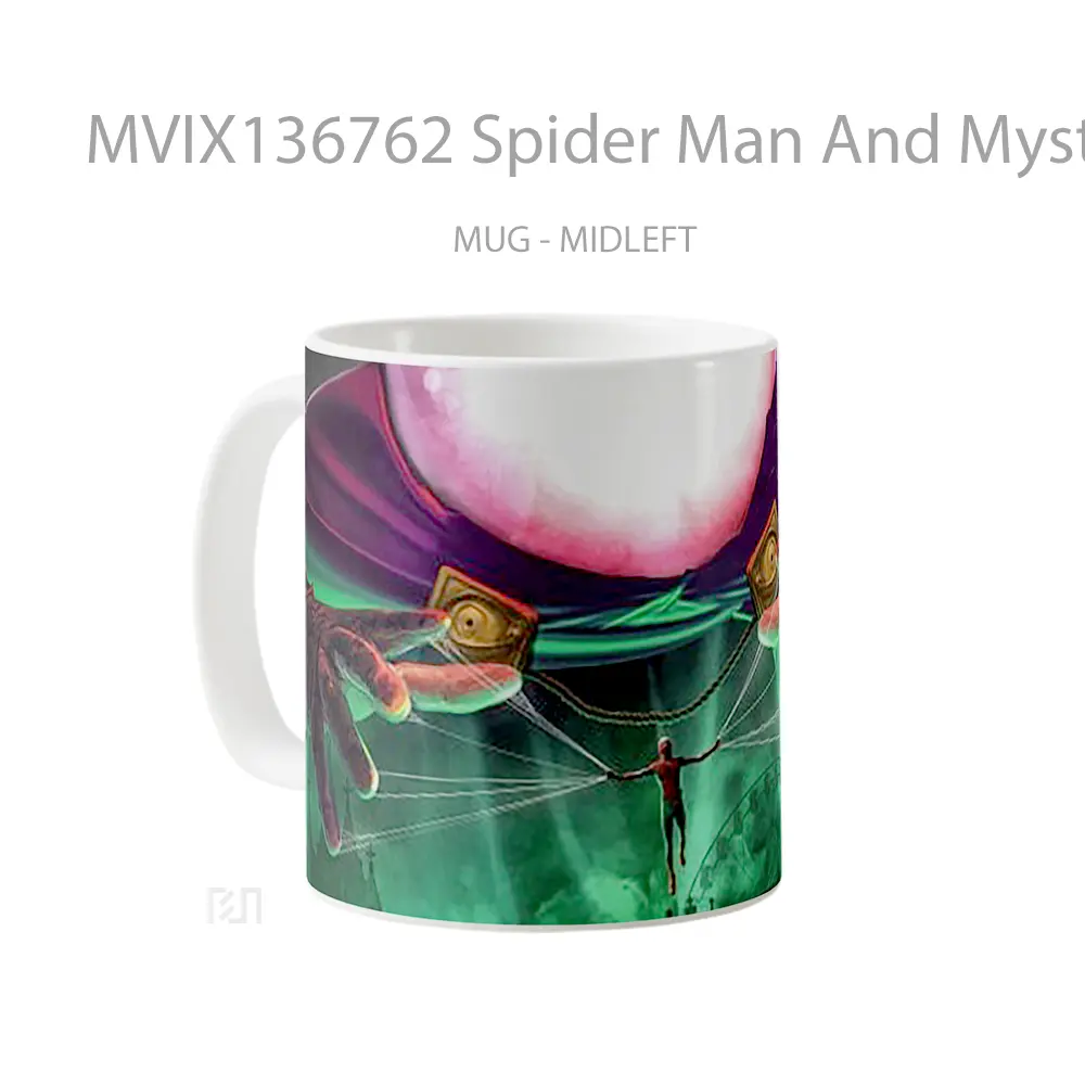 Mug Spider Man And Mysterio V2 Gelas Superhero - All-side / Desain