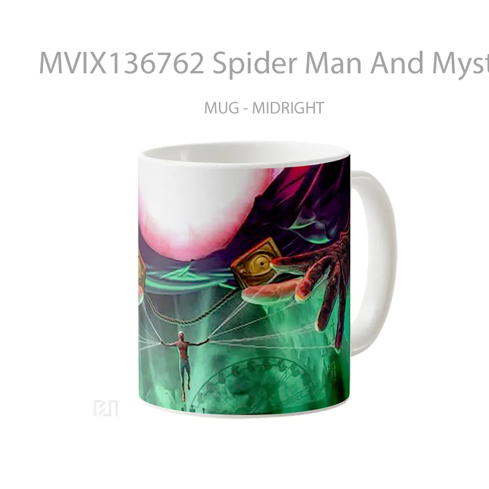 Mug Spider Man And Mysterio V2 Gelas Superhero - All-side / Desain