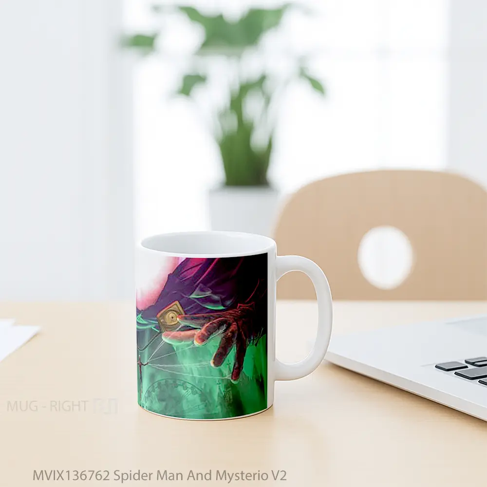 Mug Spider Man And Mysterio V2 Gelas Superhero - All-side / Desain
