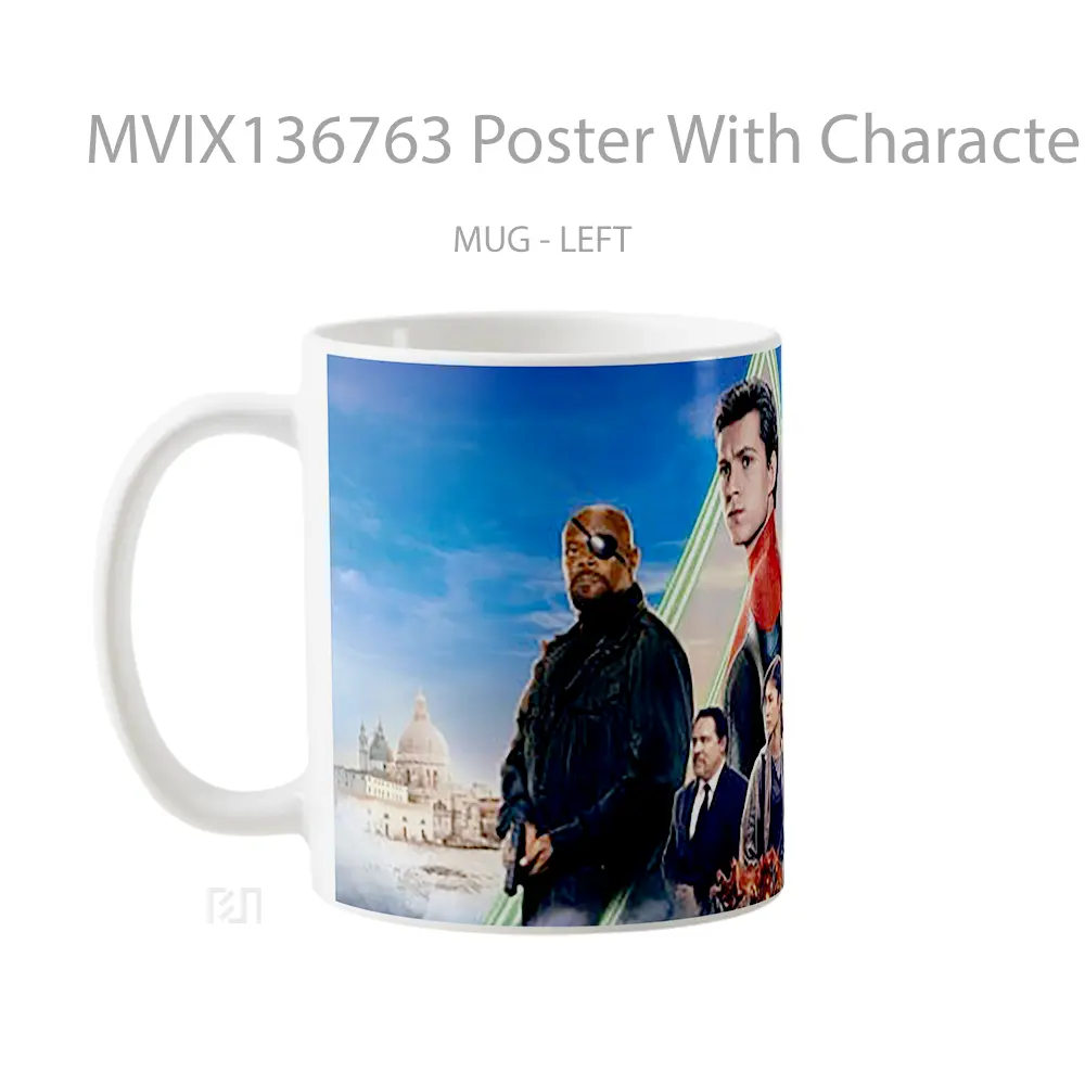 Mug Poster With Characters From Spider Man Far From Home Gelas Superhero - All-side / Desain
