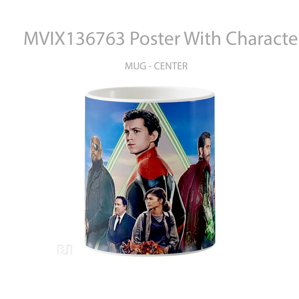 Mug Poster With Characters From Spider Man Far From Home Gelas Superhero