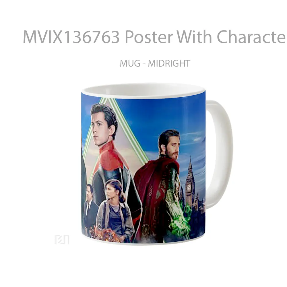 Mug Poster With Characters From Spider Man Far From Home Gelas Superhero - All-side / Desain