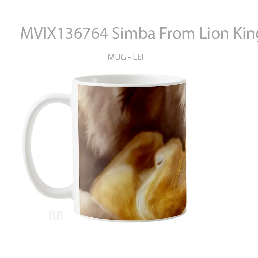 Mug Simba From Lion King Fanart Gelas Hewan Lucu - All-side / Desain