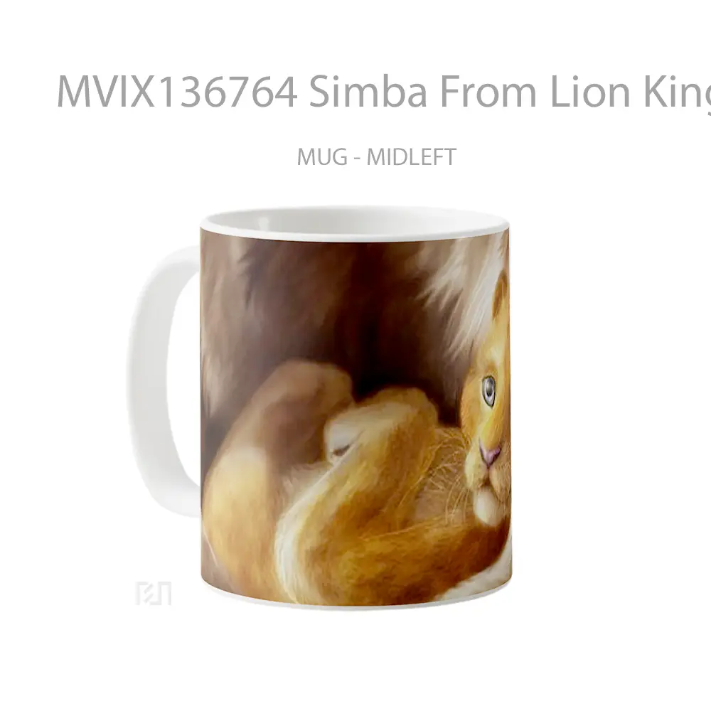 Mug Simba From Lion King Fanart Gelas Hewan Lucu - All-side / Desain