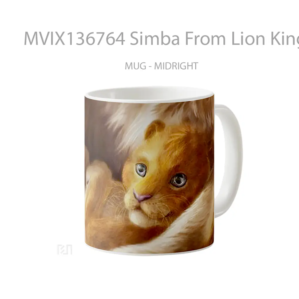 Mug Simba From Lion King Fanart Gelas Hewan Lucu - All-side / Desain