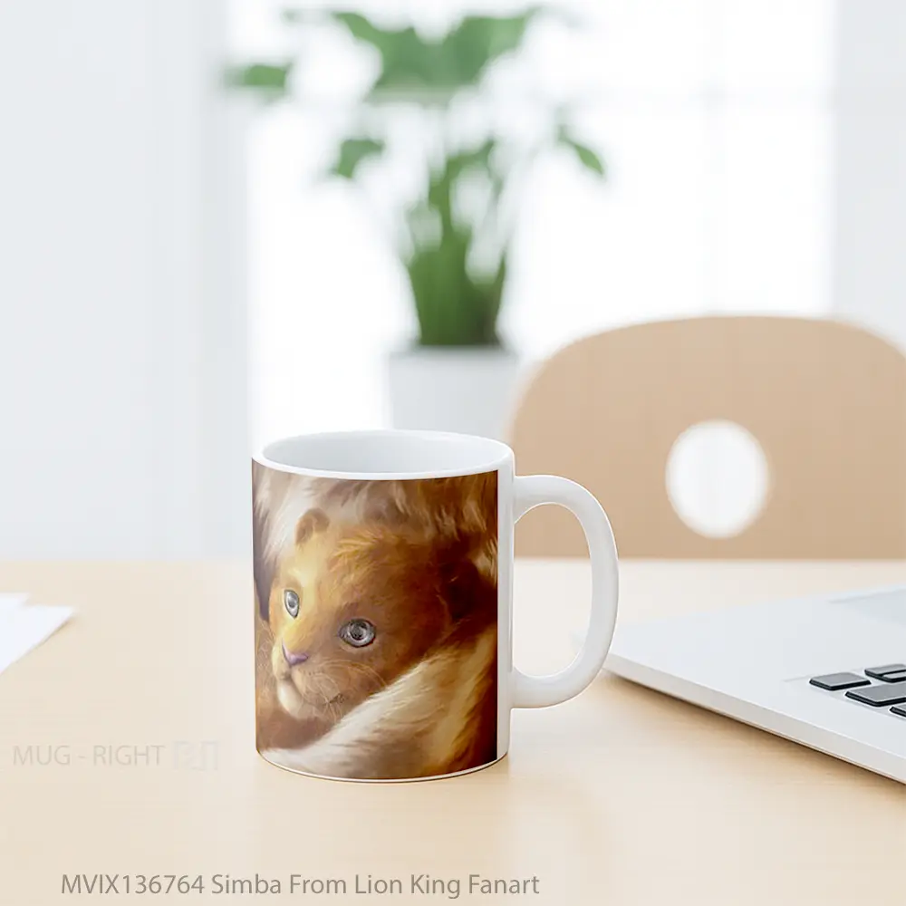 Mug Simba From Lion King Fanart Gelas Hewan Lucu - All-side / Desain
