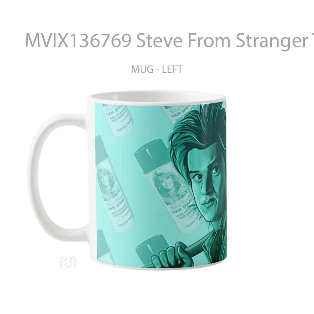 Mug Steve From Stranger Things Fanart Gelas Keramik Unik - All-side / Desain