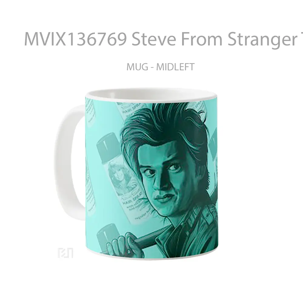 Mug Steve From Stranger Things Fanart Gelas Keramik Unik - All-side / Desain