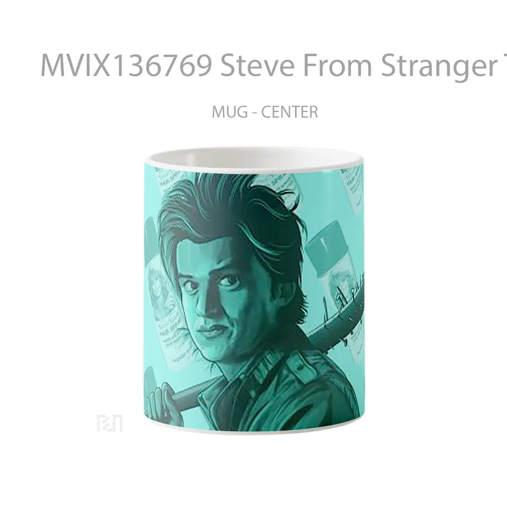 Mug Steve From Stranger Things Fanart Gelas Keramik Unik
