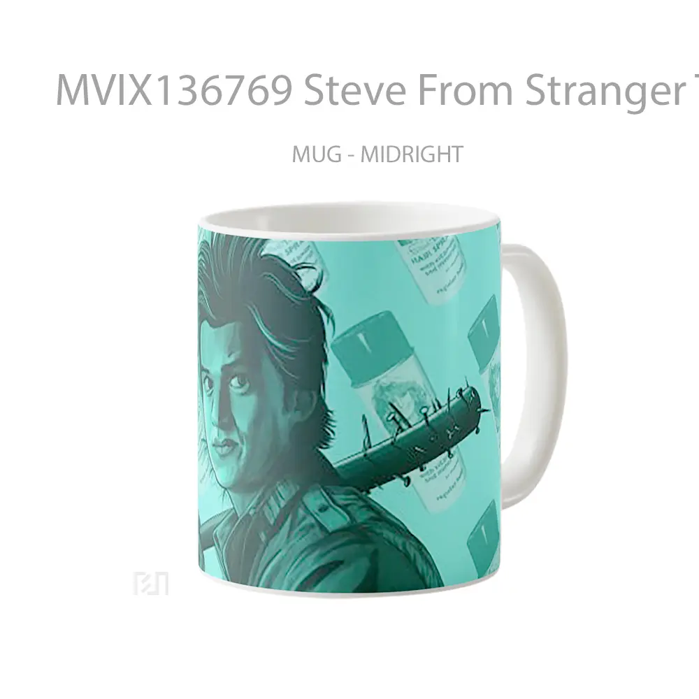 Mug Steve From Stranger Things Fanart Gelas Keramik Unik - All-side / Desain