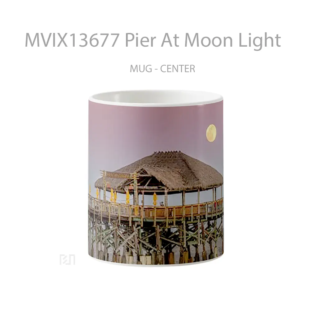 Mug Pier At Moon Light Gelas Astronomi