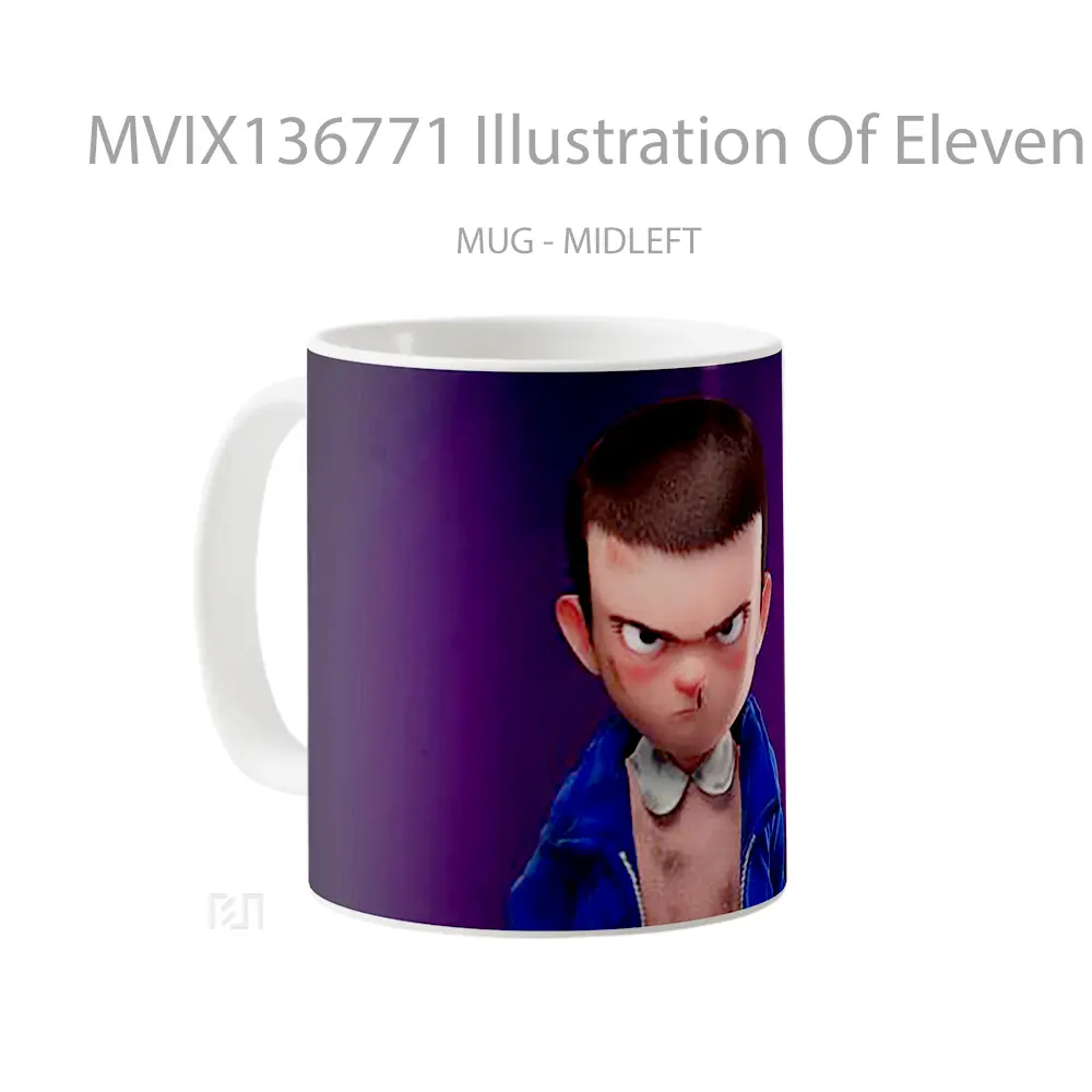 Mug Illustration Of Eleven From Stranger Things Gelas Seni Modern - All-side / Desain