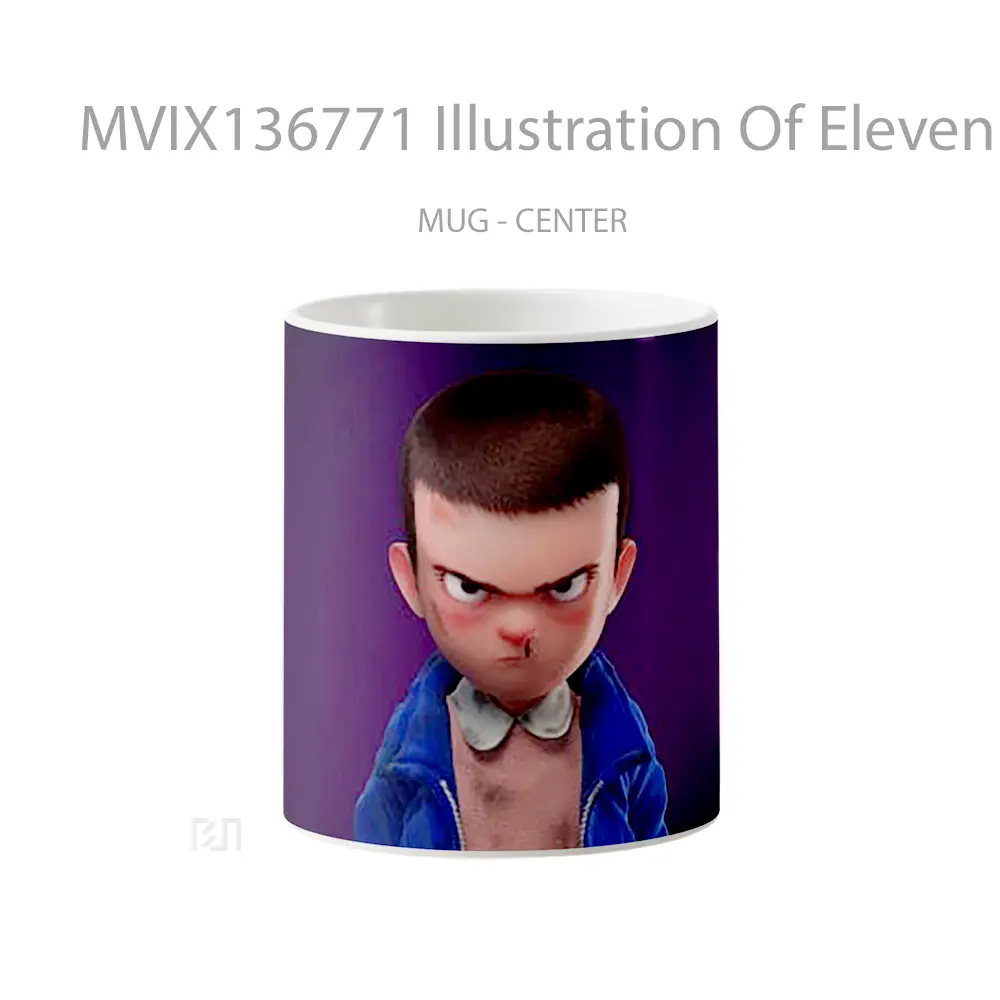 Mug Illustration Of Eleven From Stranger Things Gelas Seni Modern