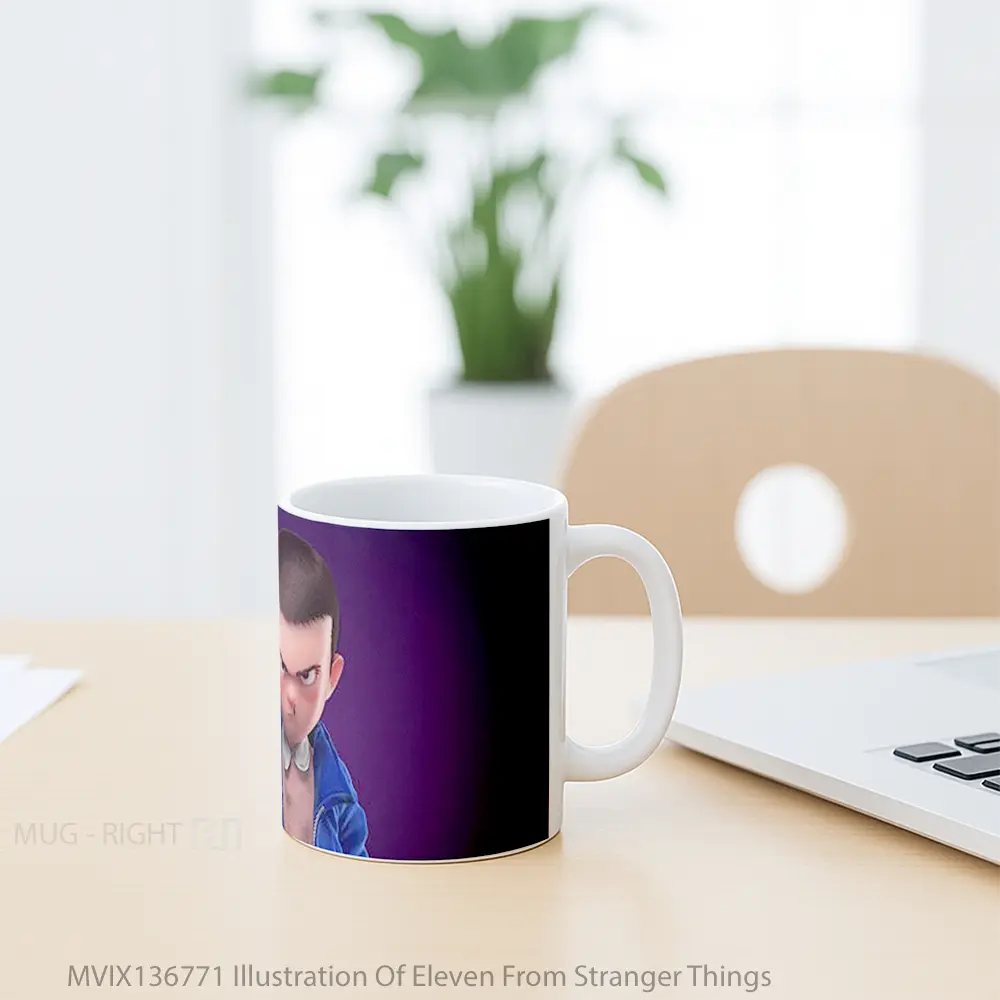 Mug Illustration Of Eleven From Stranger Things Gelas Seni Modern - All-side / Desain