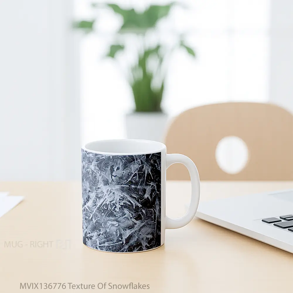 Mug Texture Of Snowflakes Gelas Keramik Unik - All-side / Desain