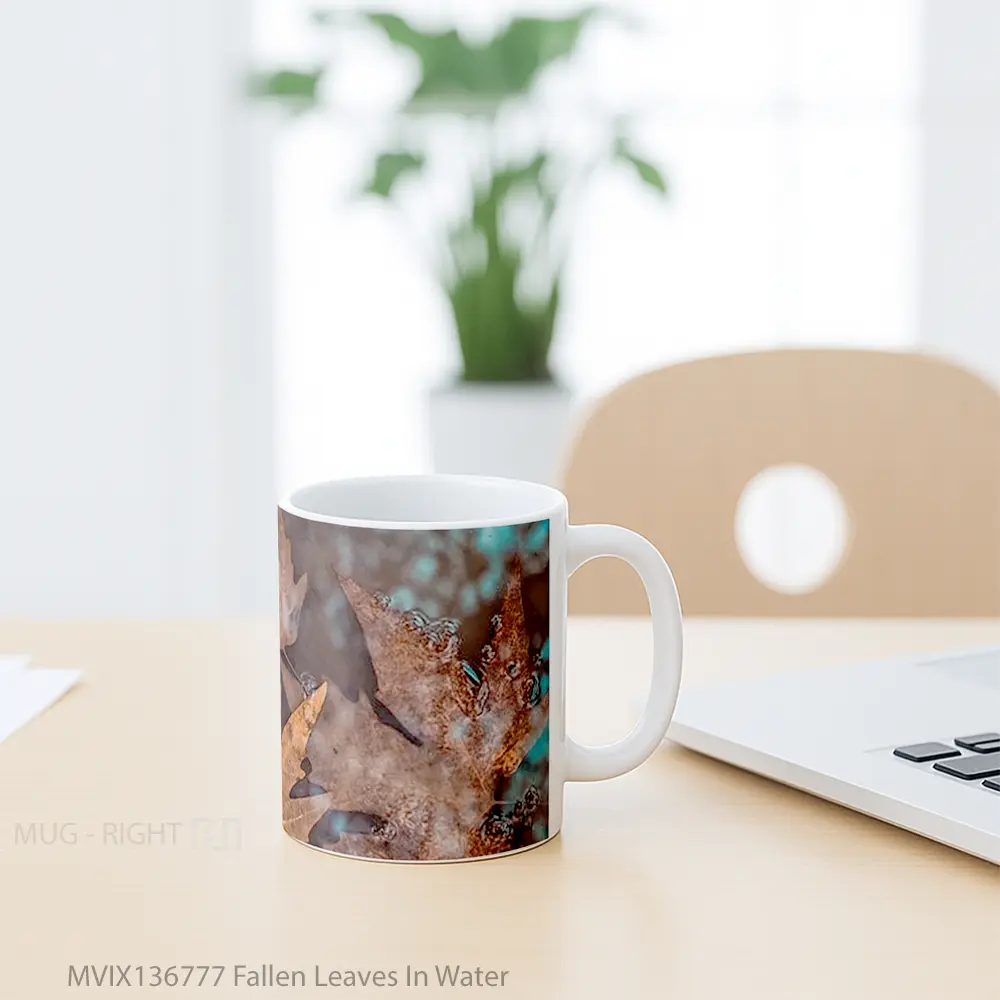 Mug Fallen Leaves In Water Gelas Pemandangan Alam - All-side / Desain