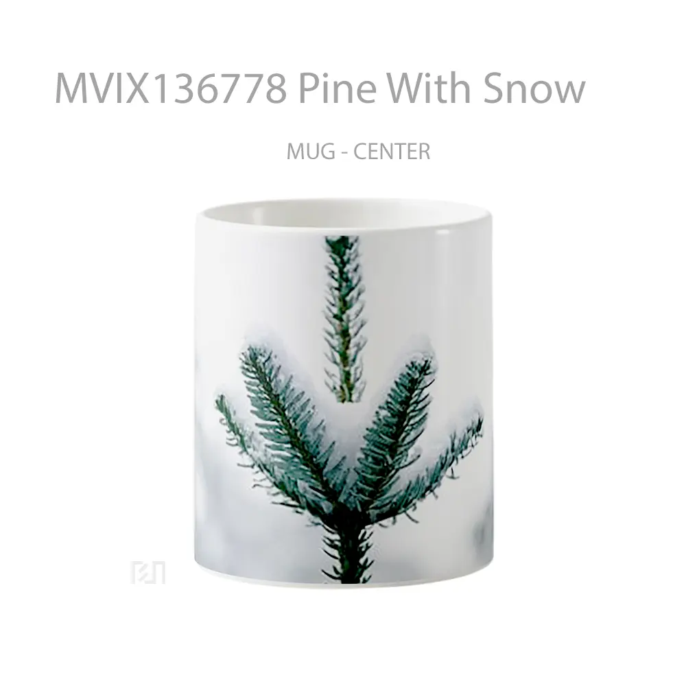 Mug Pine With Snow Gelas Pemandangan Alam