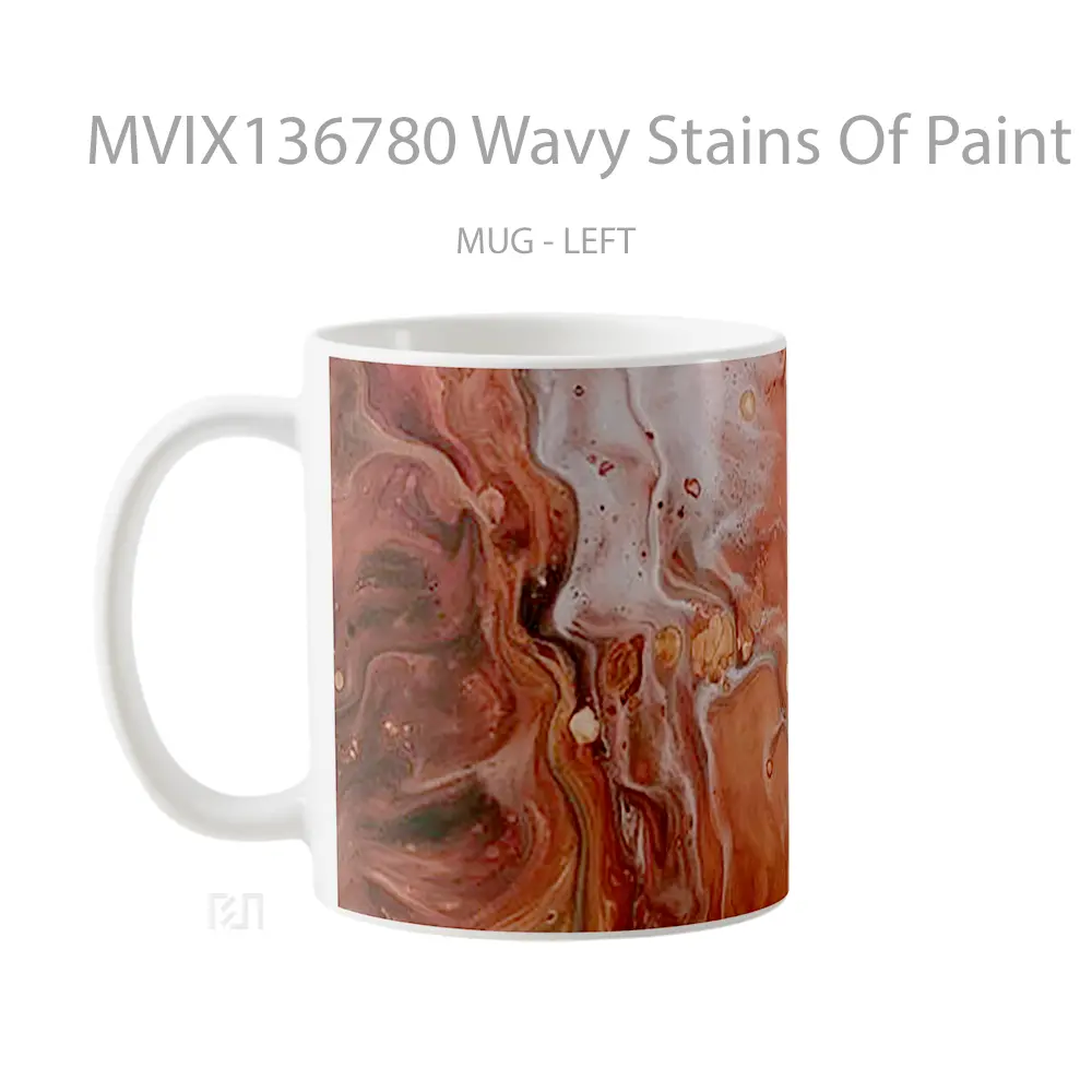 Mug Wavy Stains Of Paint Gelas Keramik Unik - All-side / Desain