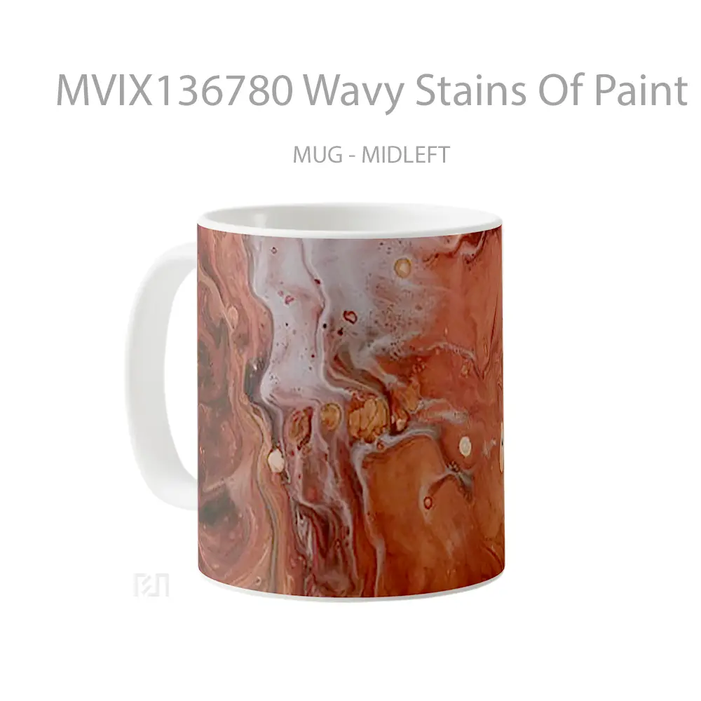 Mug Wavy Stains Of Paint Gelas Keramik Unik - All-side / Desain
