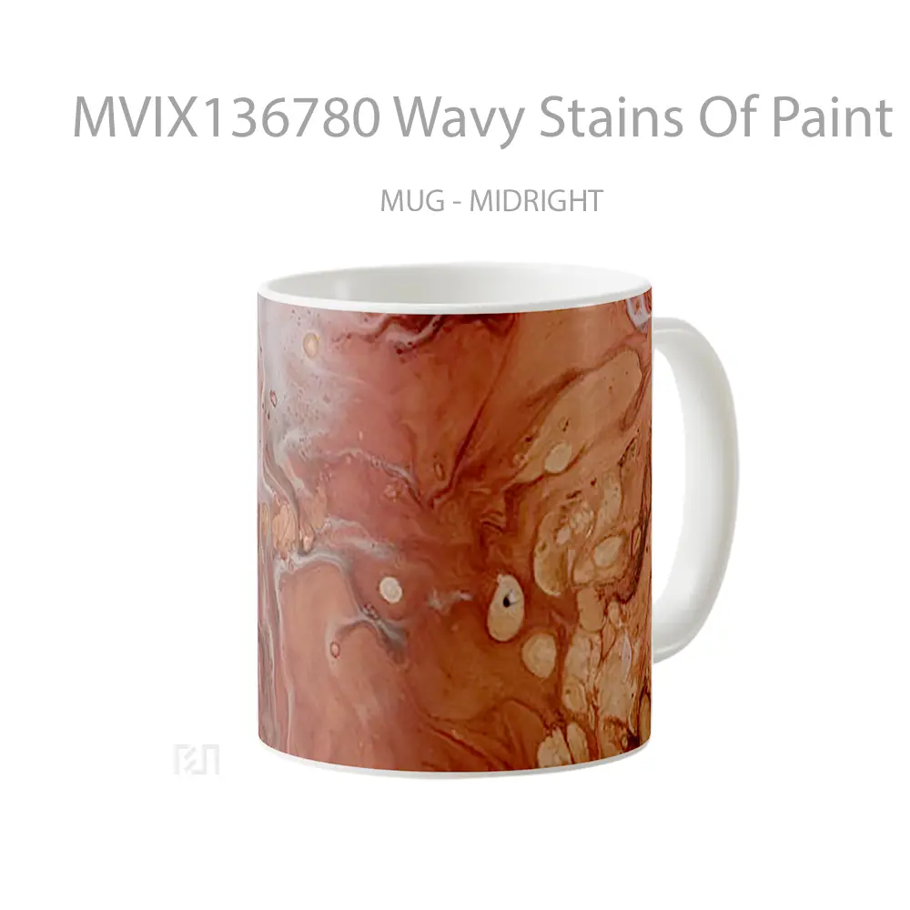 Mug Wavy Stains Of Paint Gelas Keramik Unik - All-side / Desain