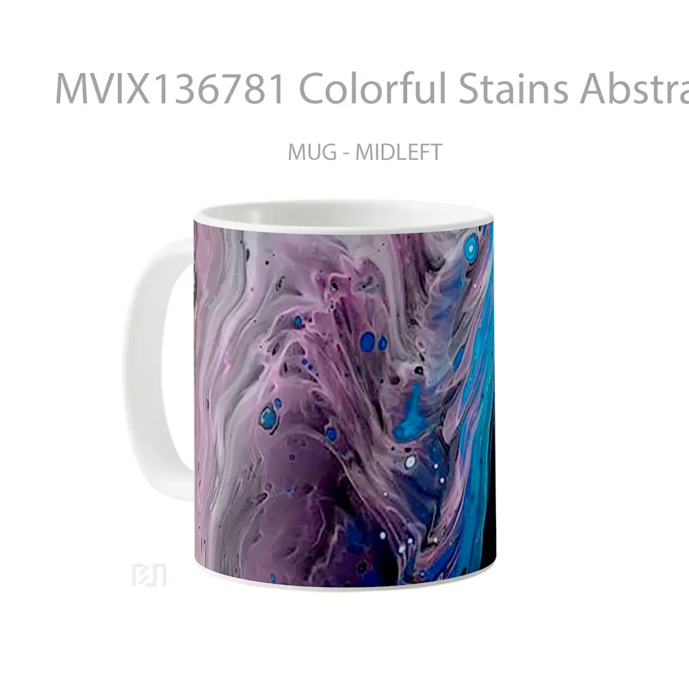 Mug Colorful Stains Abstract Gelas Seni Modern - All-side / Desain