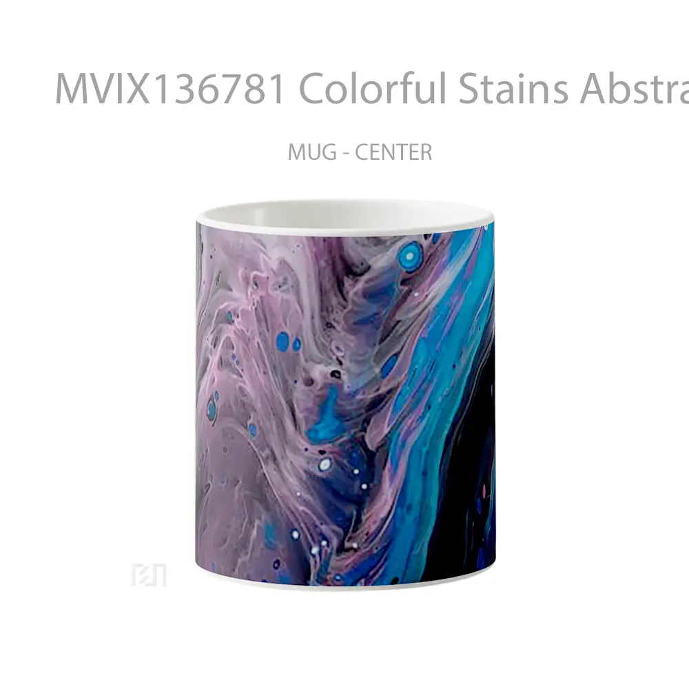 Mug Colorful Stains Abstract Gelas Seni Modern
