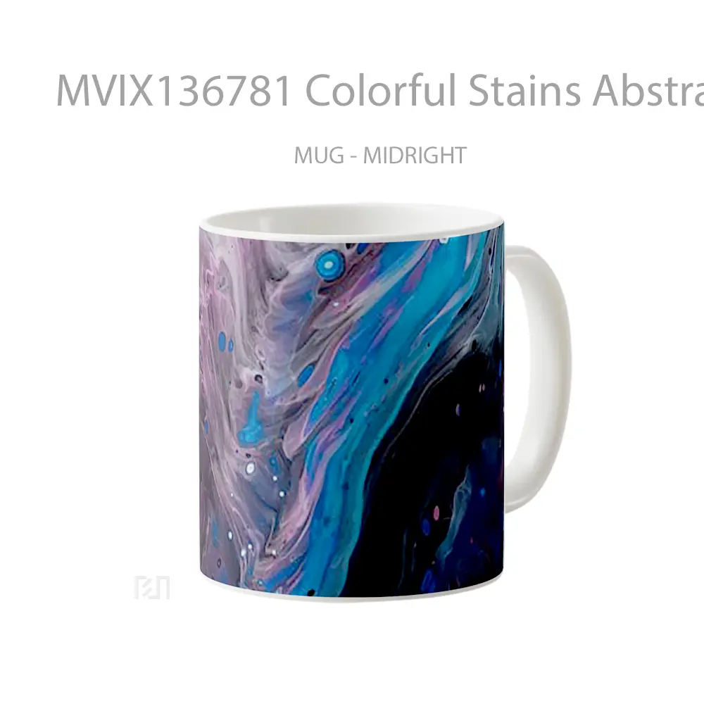 Mug Colorful Stains Abstract Gelas Seni Modern - All-side / Desain