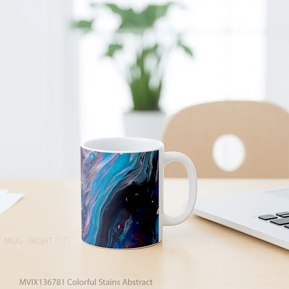 Mug Colorful Stains Abstract Gelas Seni Modern - All-side / Desain