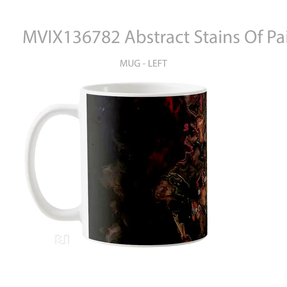 Mug Abstract Stains Of Paint Of Color Gelas Seni Modern - All-side / Desain