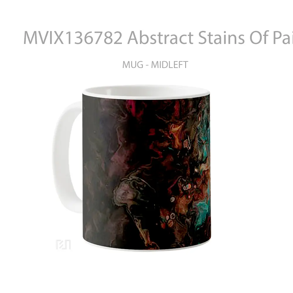 Mug Abstract Stains Of Paint Of Color Gelas Seni Modern - All-side / Desain