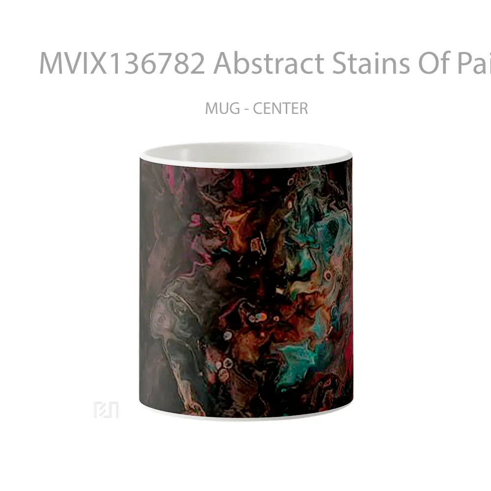 Mug Abstract Stains Of Paint Of Color Gelas Seni Modern